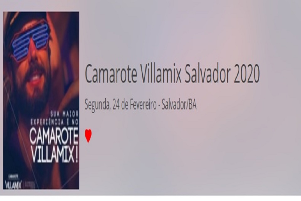 Camarote Villamix Salvador 24 de fevereiro