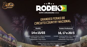 Começa hoje (10) a Expo Umuarama 2022, veja os shows e atrações da feira