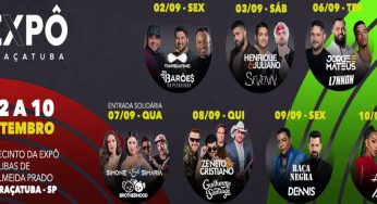 Confira a programação da Expô Araçatuba 2022, que começa hoje, 02 de setembro