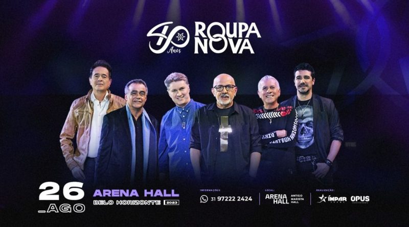 Ingressos para o Roupa Nova 40 anos (Belo Horizonte) estão disponíveis (imagem: Divulgação)