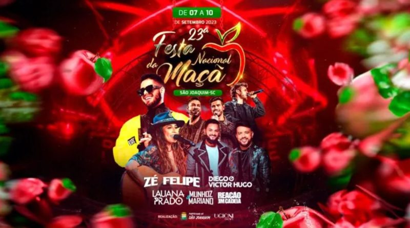 Veja os shows da Festa Nacional da Maçã 2023 (imagem: Divulgação)