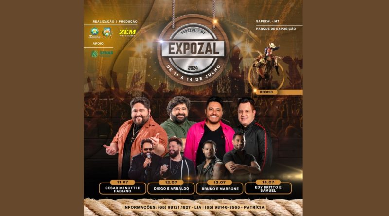 Expozal 2024: veja os shows confirmados no evento (imagem: Divulgação)