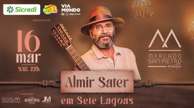 Almir Sater se apresenta em Sete Lagoas (Imagem: Divulgação)