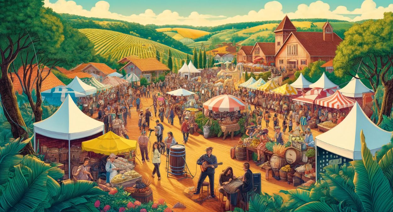 Festival do Vinho e do Queijo (imagem gerada por IA)