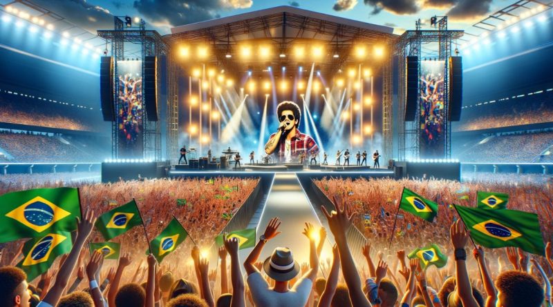 Show Bruno Mars (imagem gerada por IA)