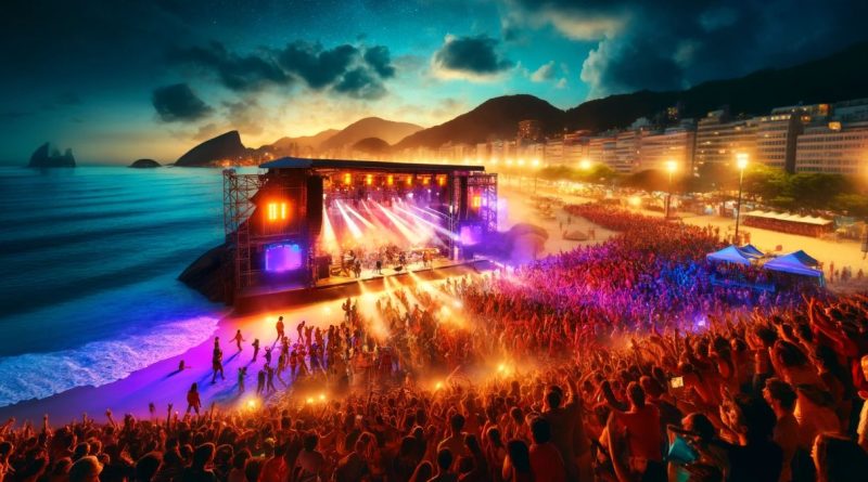 Show em Copacabana (imagem gerada por IA)