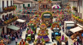 Desfile Cultural da Fenavinho e Tratoraço no centro de Bento Gonçalves