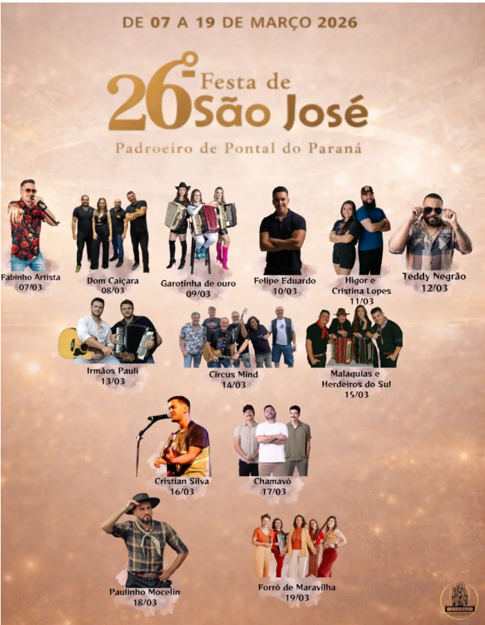 Festa de São José 2026 em Pontal do Paraná (imagem: Divulgação)