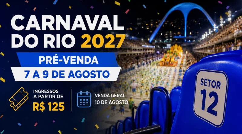 Ingressos Carnaval Rio 2027