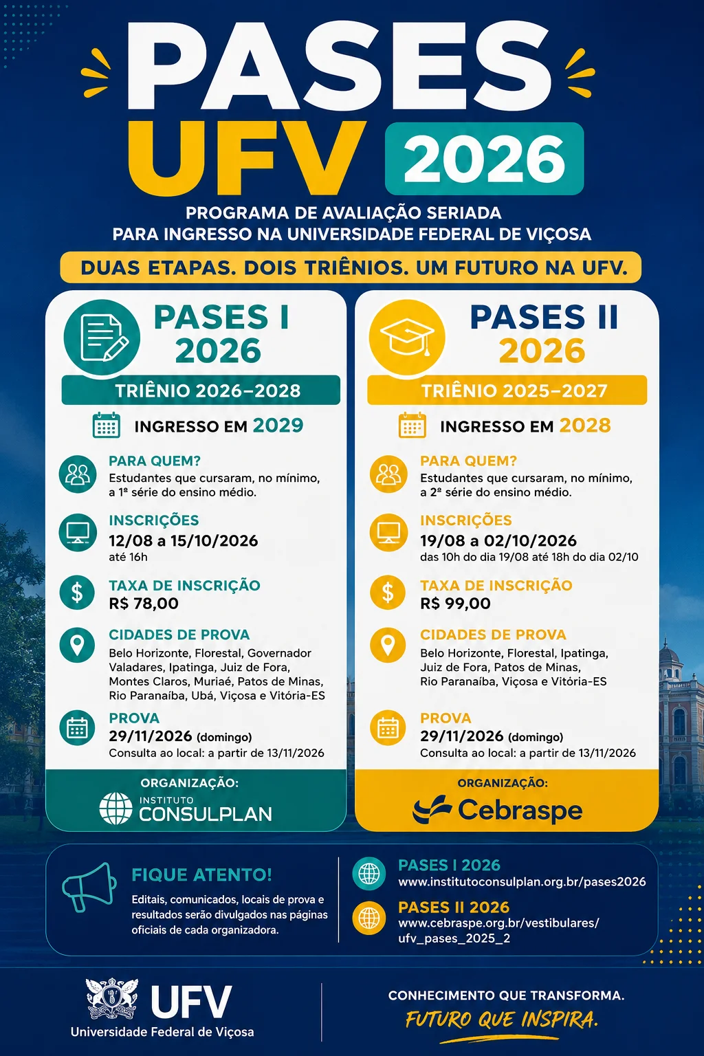 Inscrição PASES UfV 2026