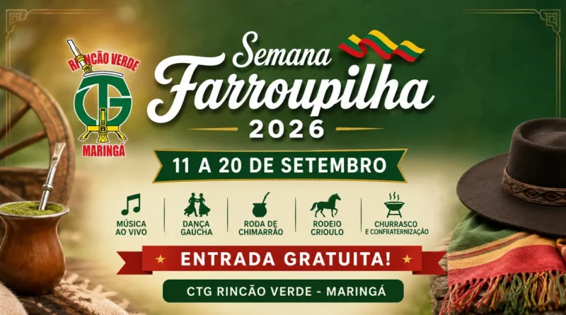 Datas e atrações Semana Farroupilha 2026 Maringá