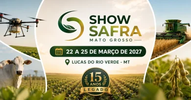 Show Safra Mato Grosso 2027 já tem data: feira reúne agrotecnologia e educação em março Show Safra Mato Grosso 2027