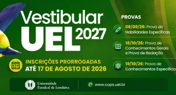 UEL amplia prazo de inscrição do Vestibular 2027 e ajusta datas de pagamento