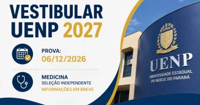 Vestibular da UENP 2027 será em 6 de dezembro; edital trará regras e inscrições Datas Vestibular UENP 2027