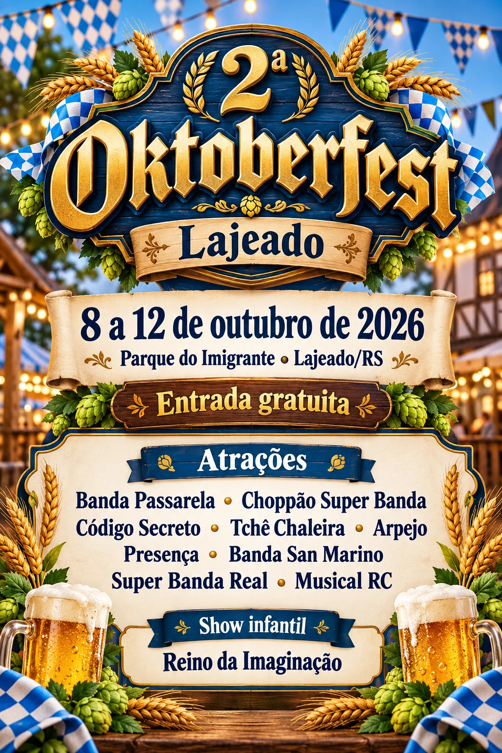 Oktoberfest Lajeado 2026 (Imagem IA)