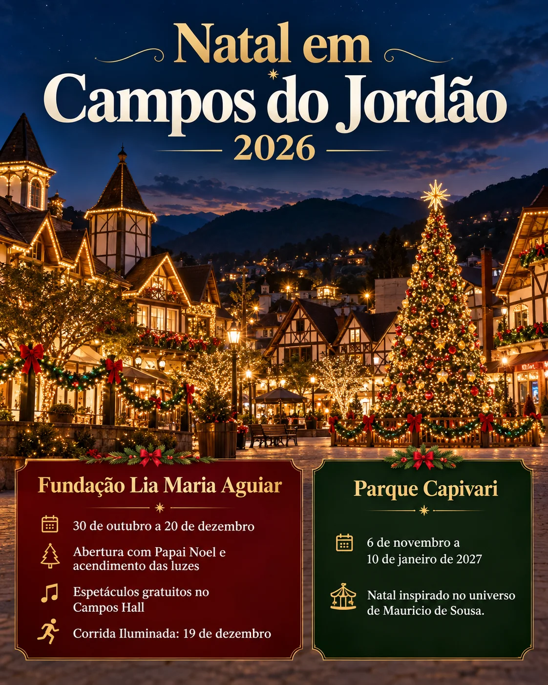 Natal em Campos de Jordão 2026 (Imagem IA)