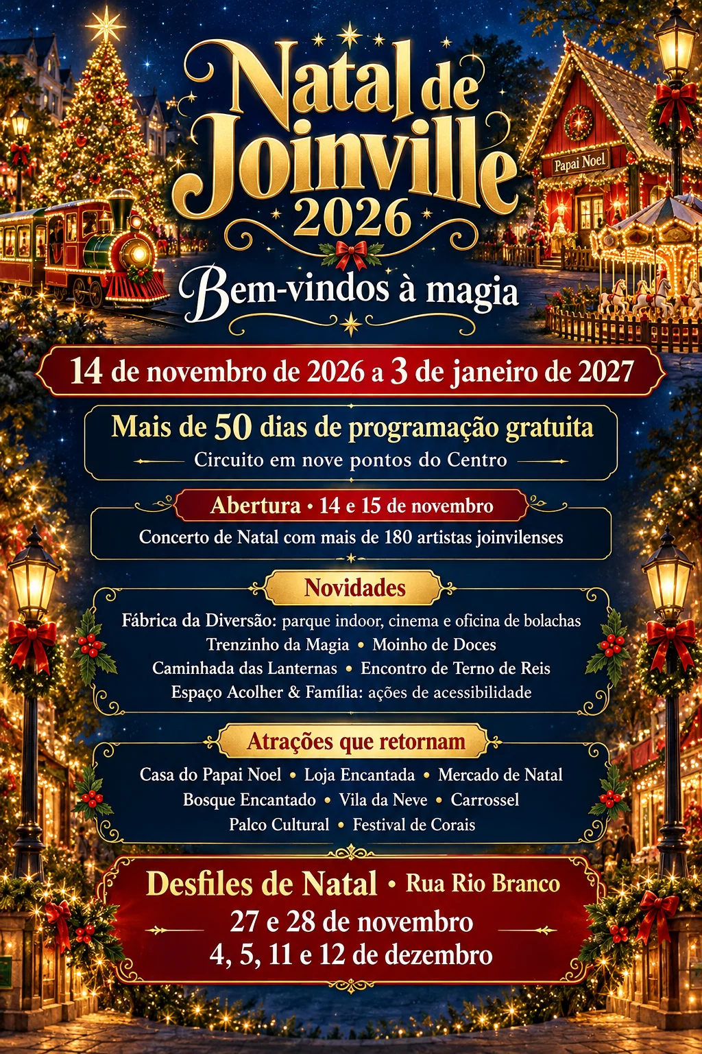 Natal de Joinville 2026 (Imagem IA)