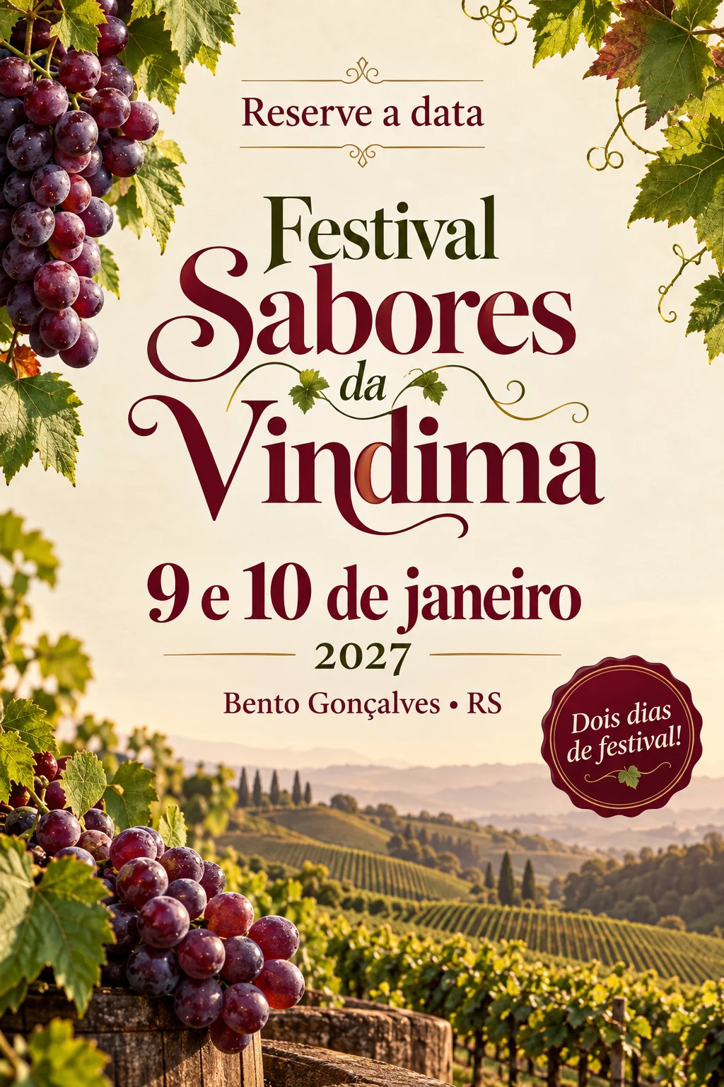 Festival Sabores da Vindima 2027 (Imagem IA)
