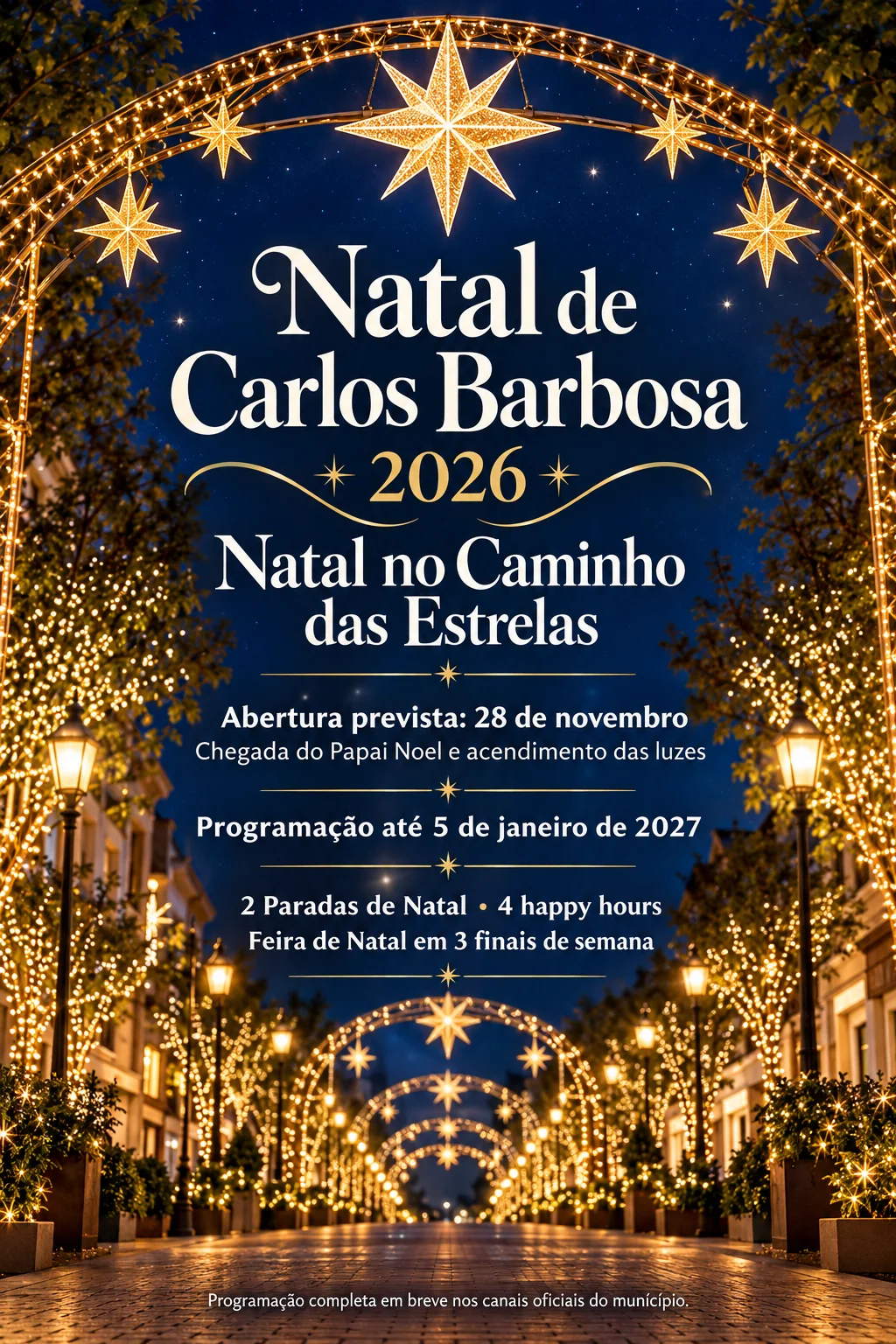 Natal de Carlos Barbosa 2026 (Imagem IA)