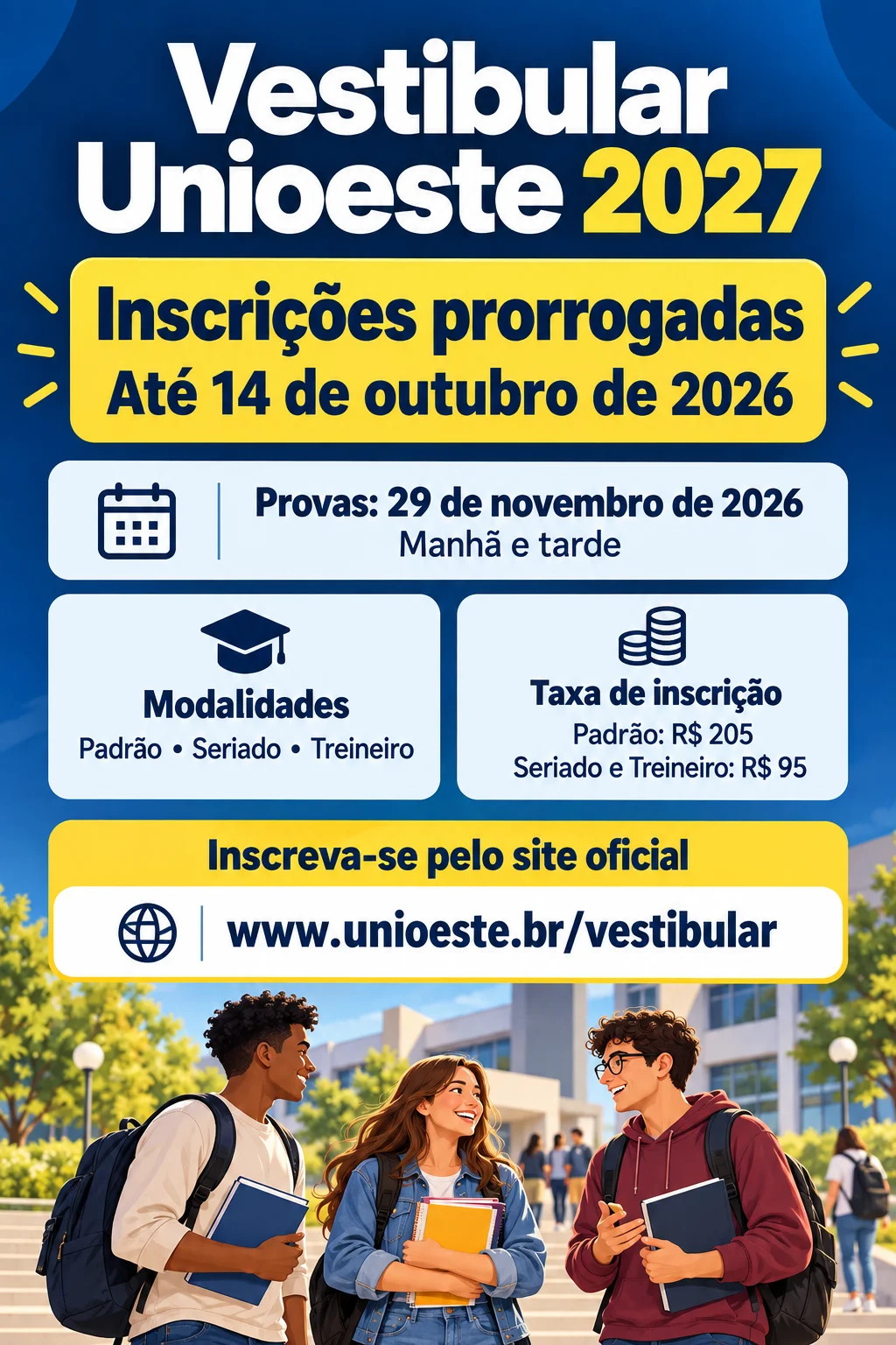 Vestibular Unioeste 2027 (Imagem IA)